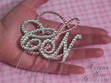 Mini monogram cake topper